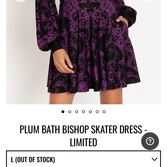 Blackmilk “PLUM BATH BISHOP SKATER DRESS” Size Large L NWT - Picture 3 of 15
